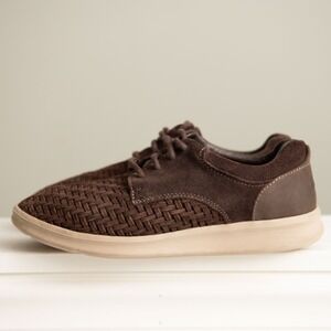 UGG Hepner Woven Lace Up Shoes Woven Brown Suede M7.5 / W9 Earthy Modern Comfort